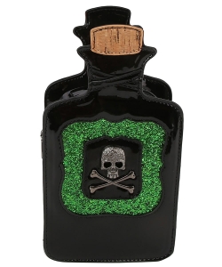 Embellished Poison Bottle Crossbody Kitsch Bag LDH007 BLACK